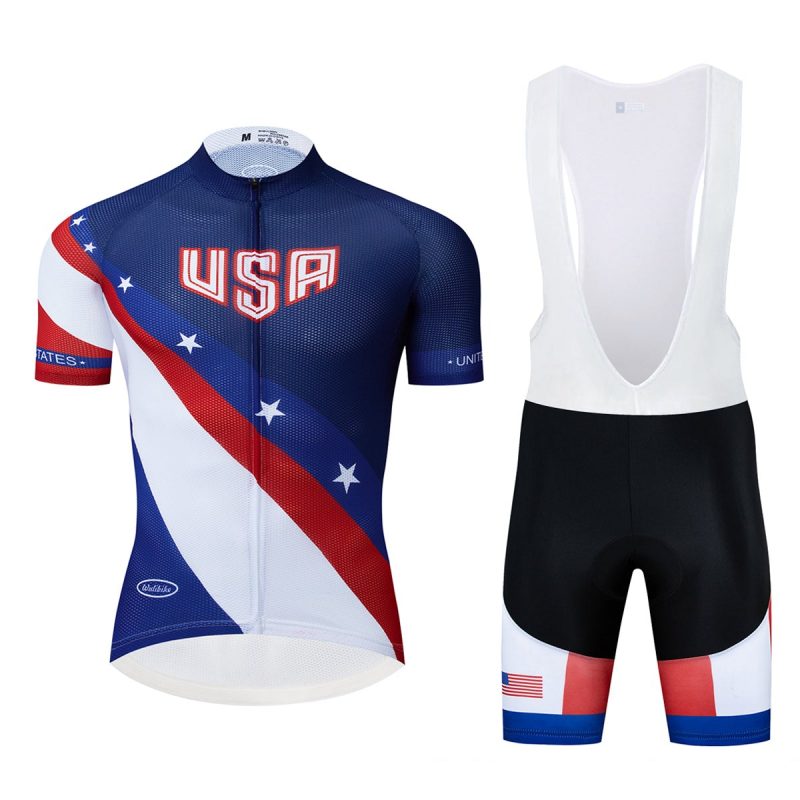 Men bibs Cycling Kit USA Flag