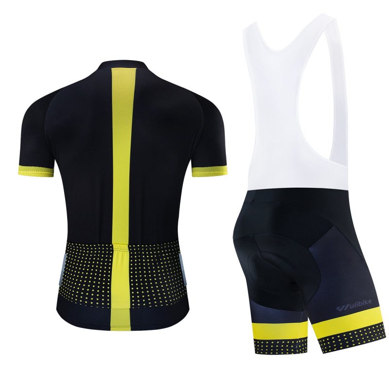 Cycling Kits Men Yellow Polka Dot - Image 2