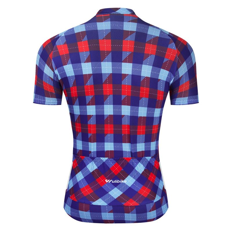 Retro Cycle Jersey Classic Plaid Red - Image 2
