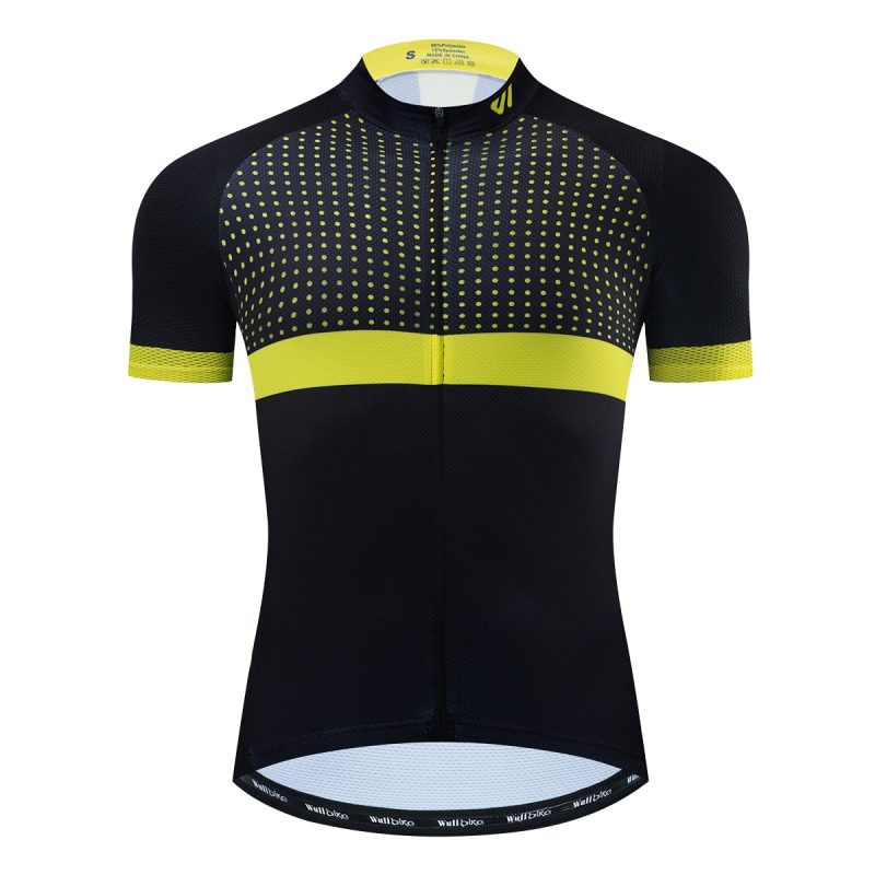 Cycling Kits Men Yellow Polka Dot - Image 5