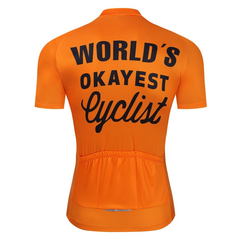 Cycling Jersey Orange/Slogan - Image 2