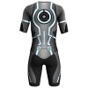 futuristic cycling skinsuit blue lines