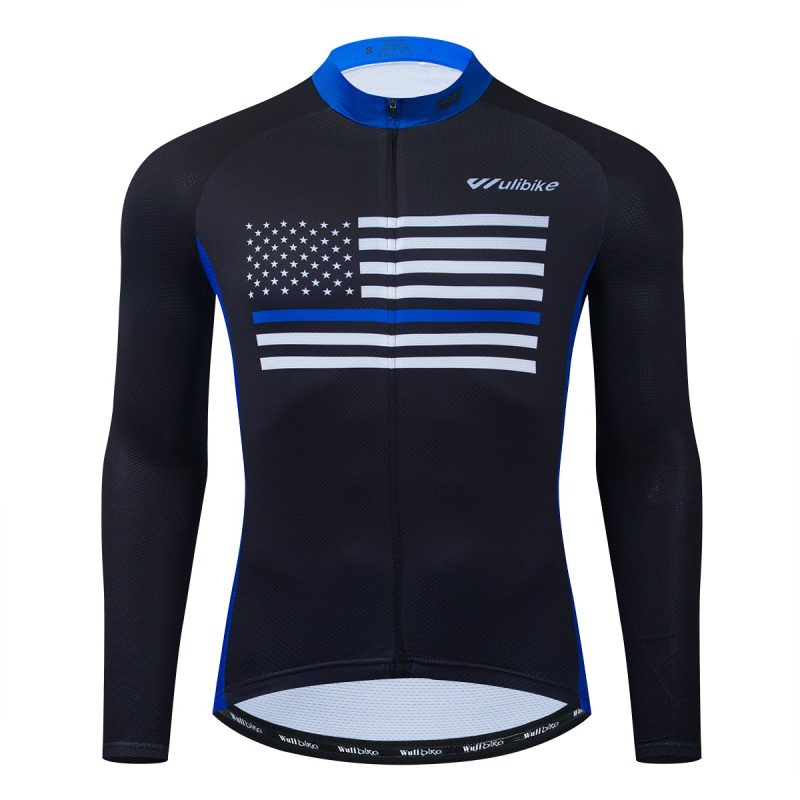 wulibike-America Flag-Long Sleeve-bike Jersey-men-01