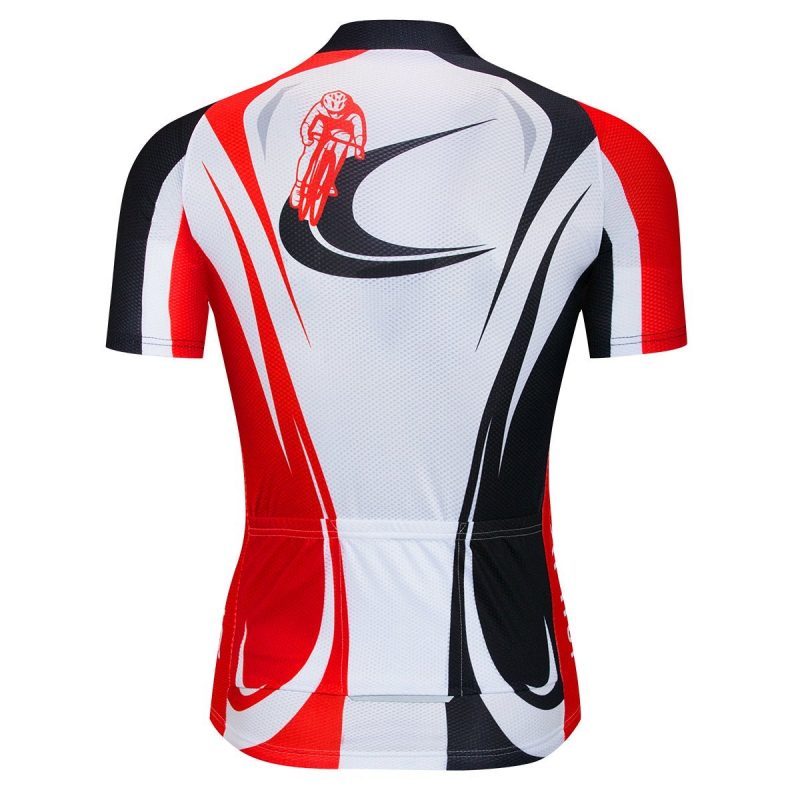 red cycling jersey