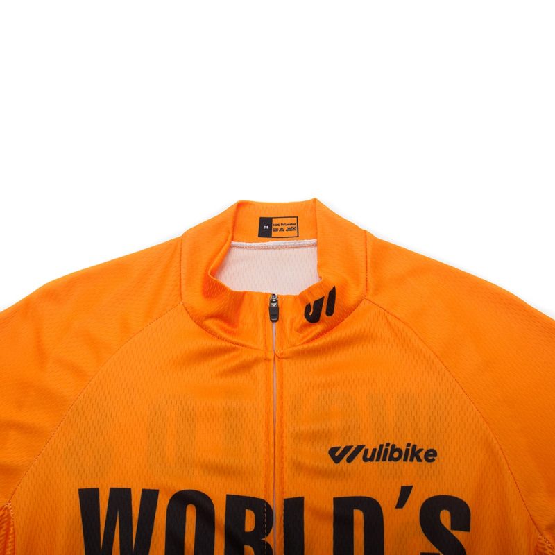 Cycling Jersey Orange/Slogan - Image 3