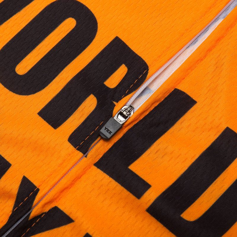 Cycling Jersey Orange/Slogan - Image 5