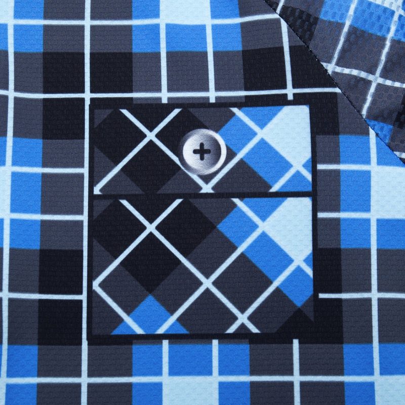 Retro Cycle Jersey Classic Plaid Blue - Image 5