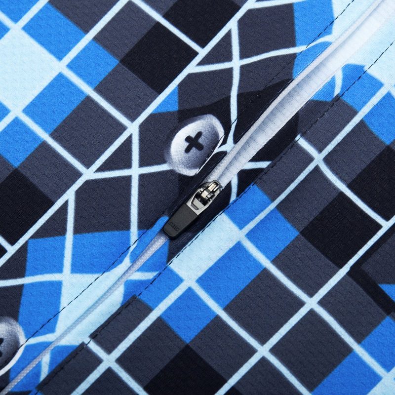 Retro Cycle Jersey Classic Plaid Blue - Image 6