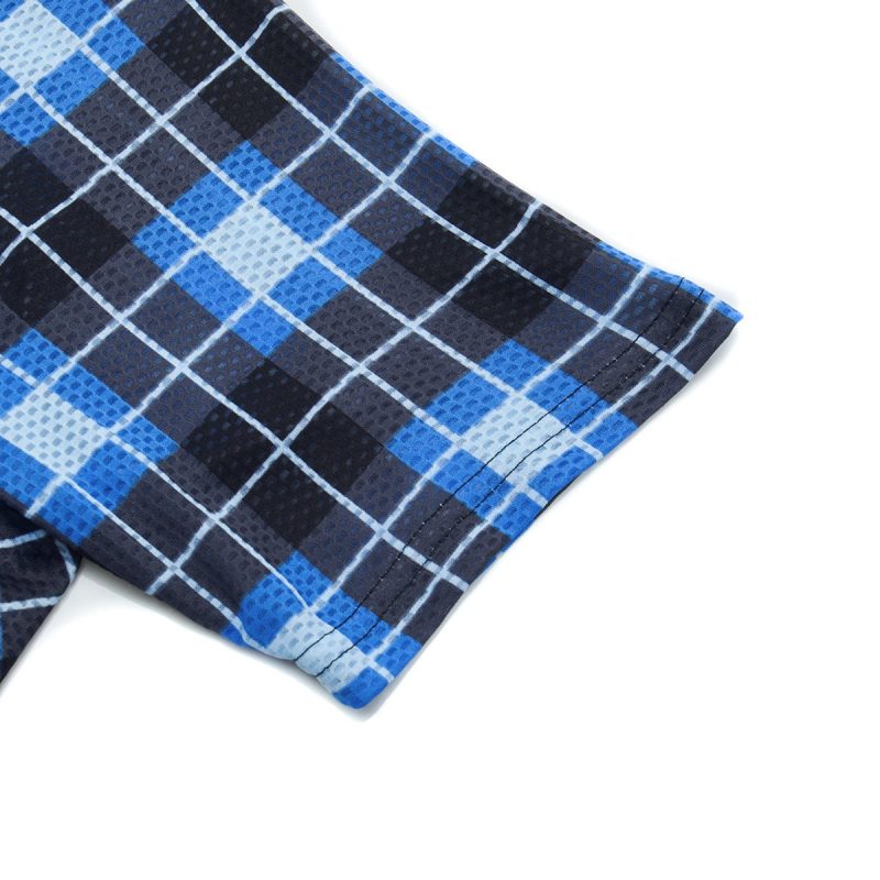 Retro Cycle Jersey Classic Plaid Blue - Image 7