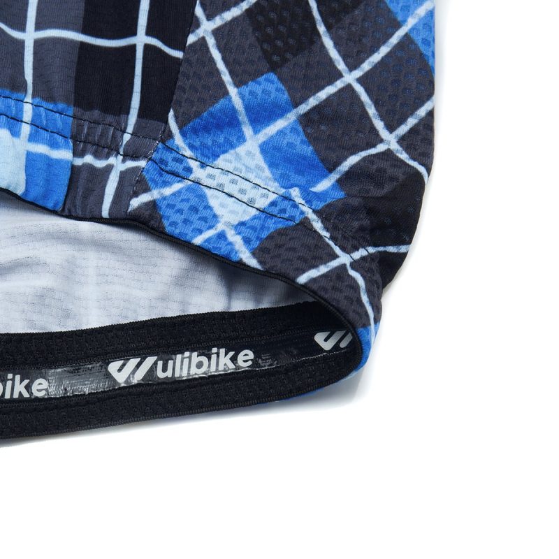 Retro Cycle Jersey Classic Plaid Blue - Image 9