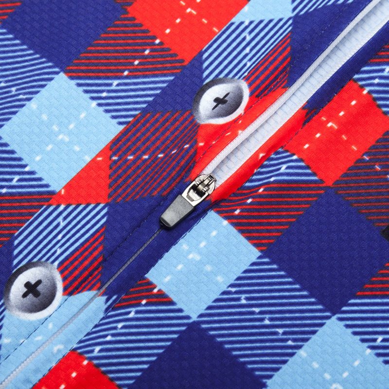 Retro Cycle Jersey Classic Plaid Red - Image 6