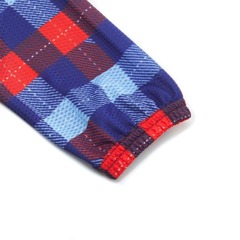 Retro Long Sleeve Jersey Red Classic Plaid - Image 8