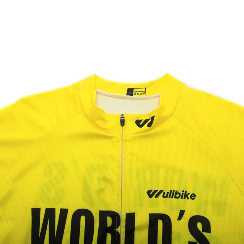 Cycling Jersey Yellow/Slogan - Image 3