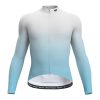 M10095 wulibike men cycling jersey long sleeve Gradient Alaskan Blue front