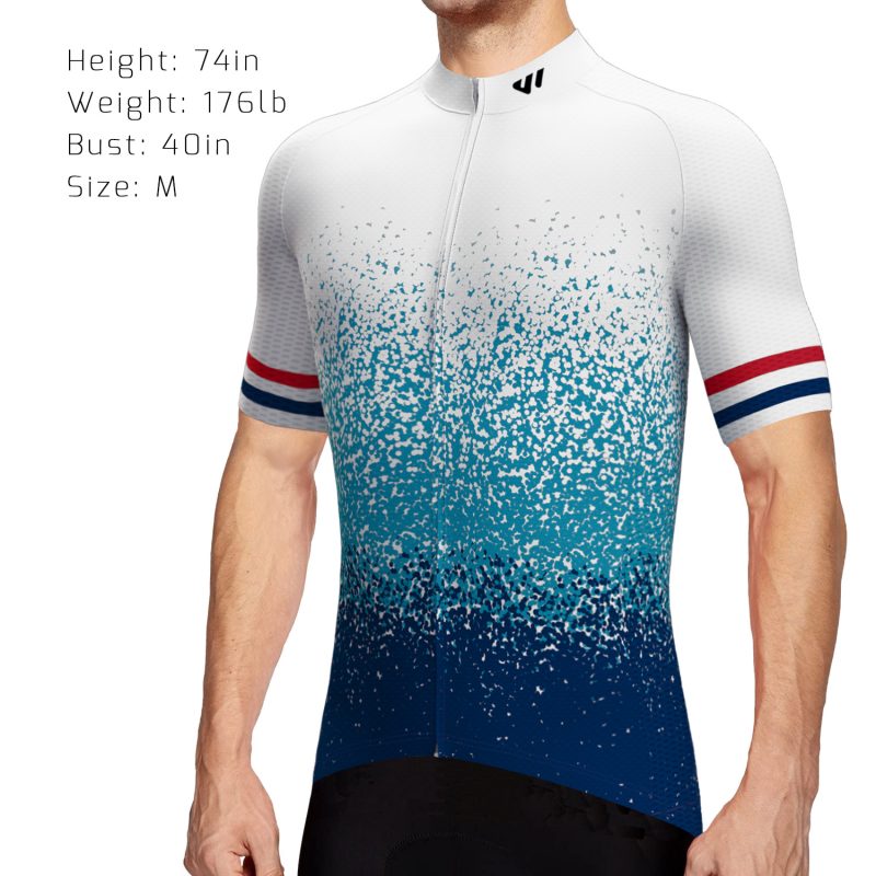 wulibike funky men's short sleeve cycling jersey M10083-model show