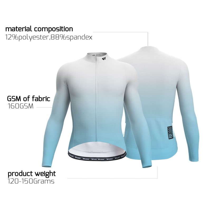 Men Long Sleeve Jersey Gradient Alaskan Blue - Image 4