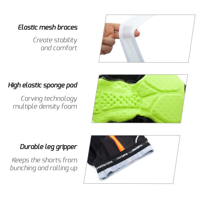 wulibike men's TRON cycling tights orange 3169-deta