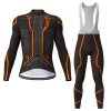 wulibike men's TRON long sleeve cycling kit orange 3133+3169-front