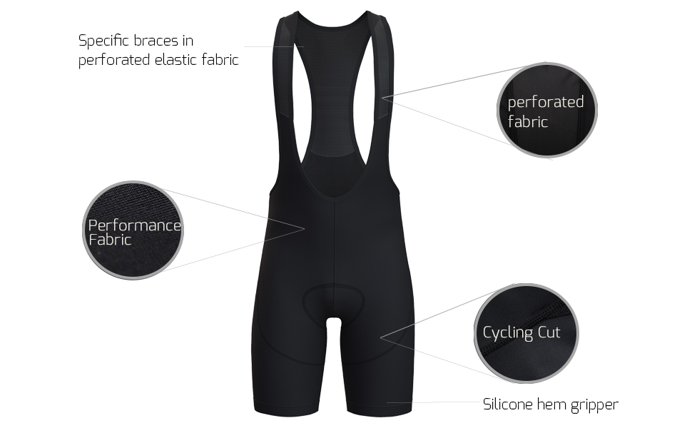 wulibike men's cycling bib shorts black M2003-description1