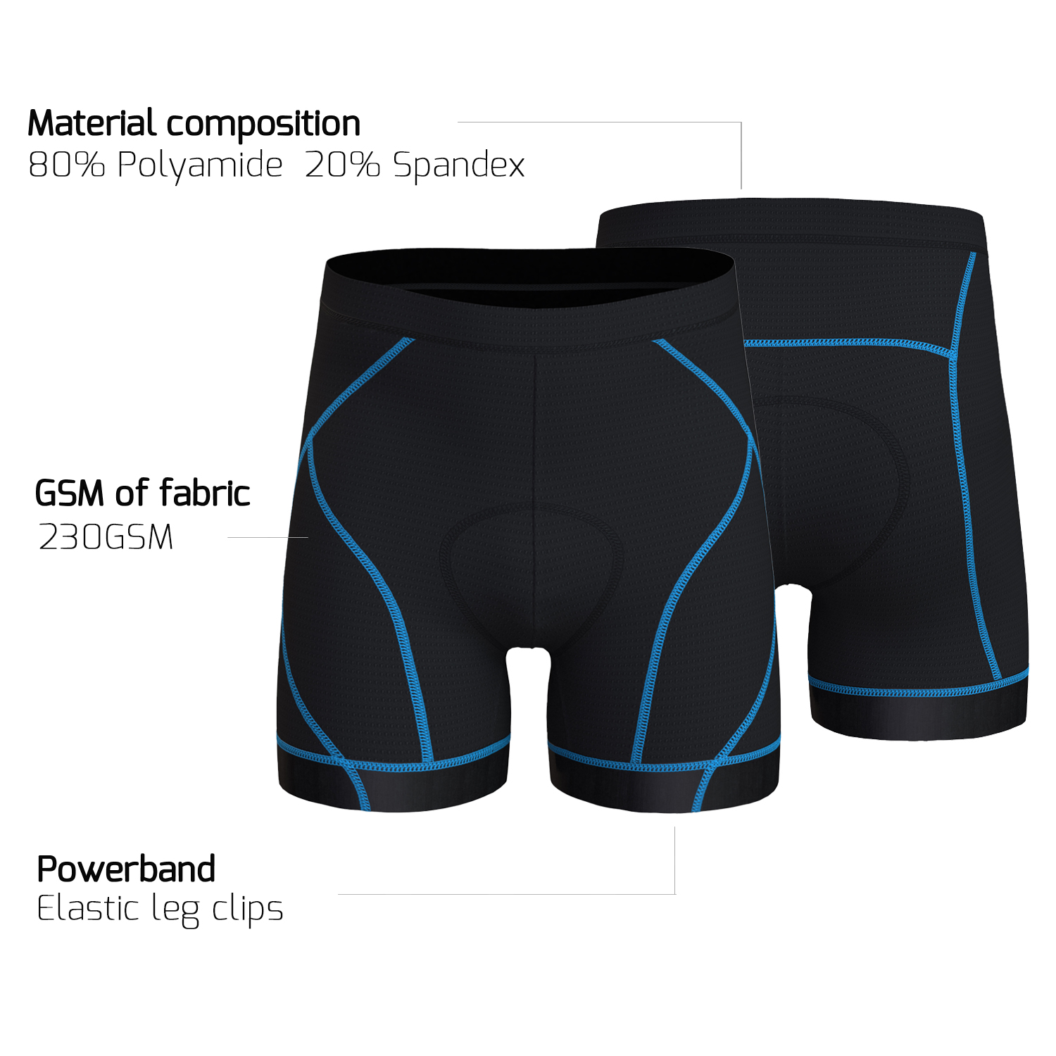 Mens Cycling Underwear with Padded- Wulibike