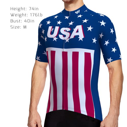 wulibike usa flag cycling jersey men's M10021-model show