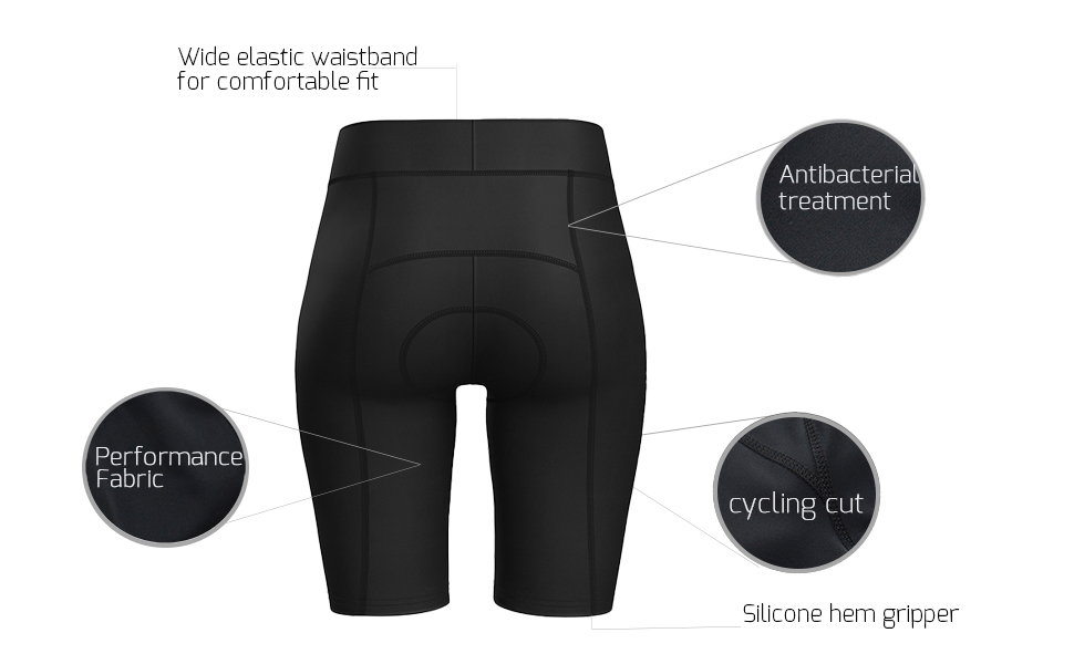 wulibike women cycling shorts black W2001-description1