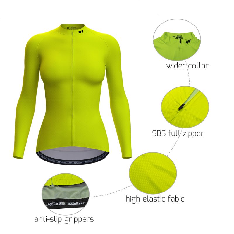 Women Long Sleeve Jersey Lime Punch - Image 4