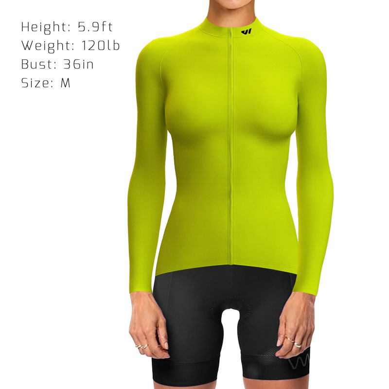 Women Long Sleeve Jersey Lime Punch - Image 2
