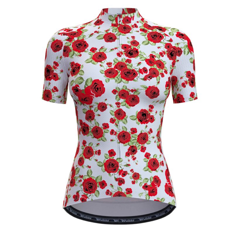 wulibike bike jerseys women bubblesrose w1013-front