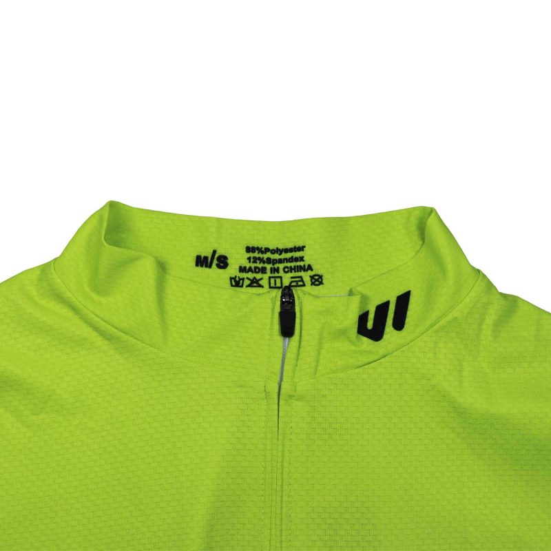 wulibike men long sleeve cycling jersey Lime Punch M10094-details1