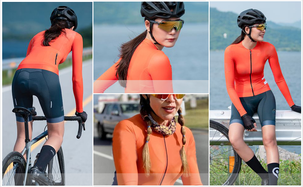wulibike-女装-长袖骑行服-渐变色-橙色-W1020-description4