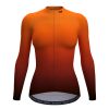 wulibike women's long sleeve cycling jersey gradient orange W1020-front