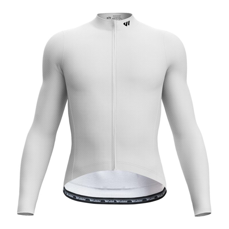 Cycling Long Sleeve Jersey Men Lily White - Wulibike