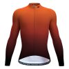 wulibike mens long sleeve bike jersey gradient orange M10025-Front