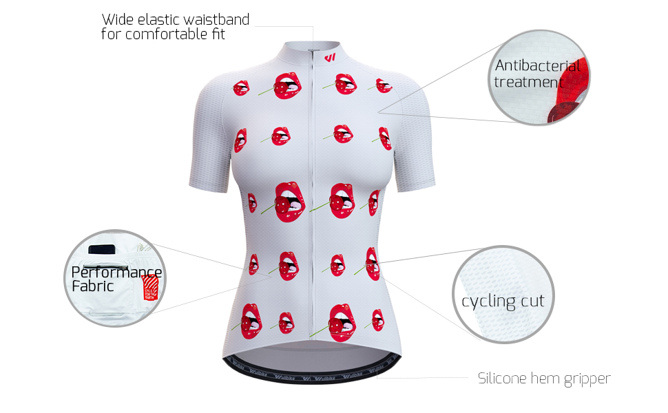 wulibike short sleeve jersey Cherry Mouth Couple Women W1012-description1