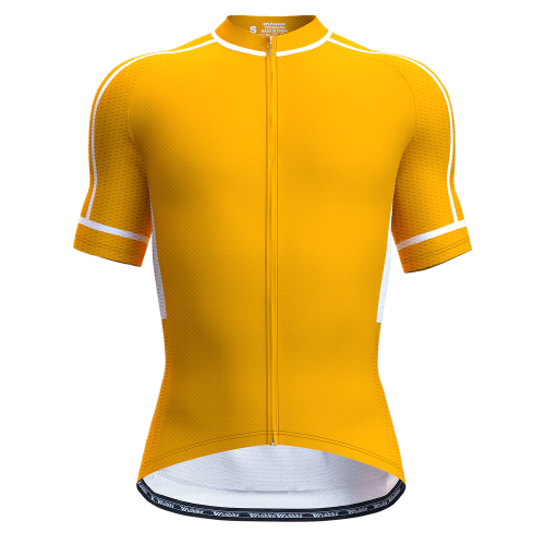 wulibike mens summer cycling jerseys yellow-front