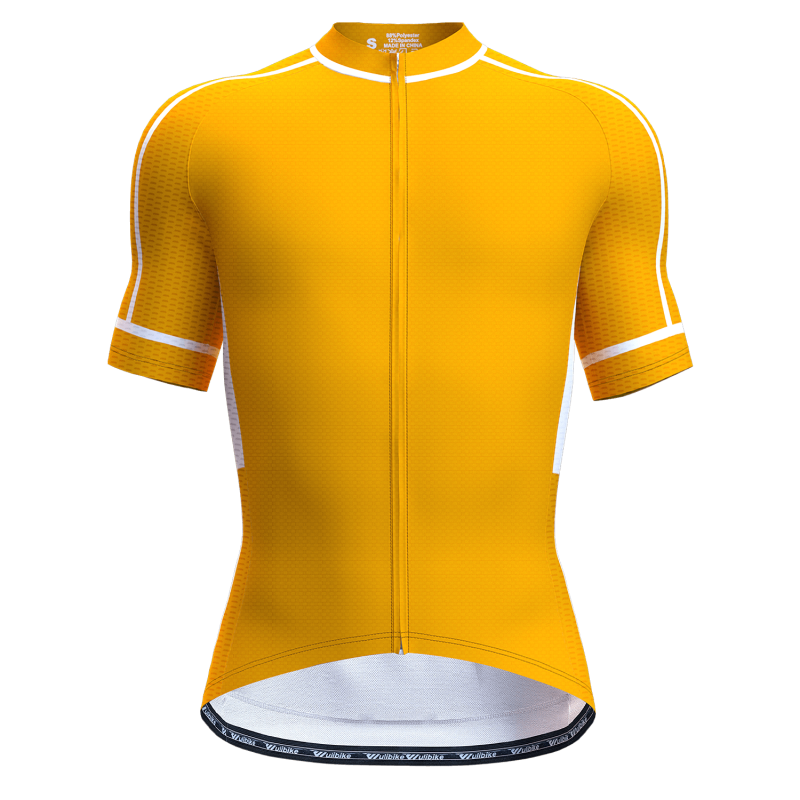 wulibike mens summer cycling jerseys yellow-front