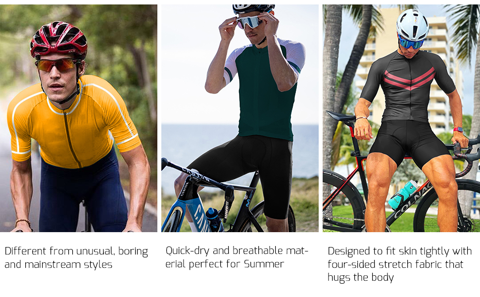 wulibike mens summer cycling jerseys yellow m10103-description2