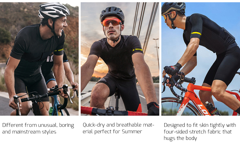 wulibike men's black summer cycling jersey short sleeve M10118-description2