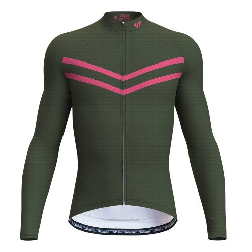 wulibike-men-cycling-jersey-long-sleeves-olive-green-M10136-front