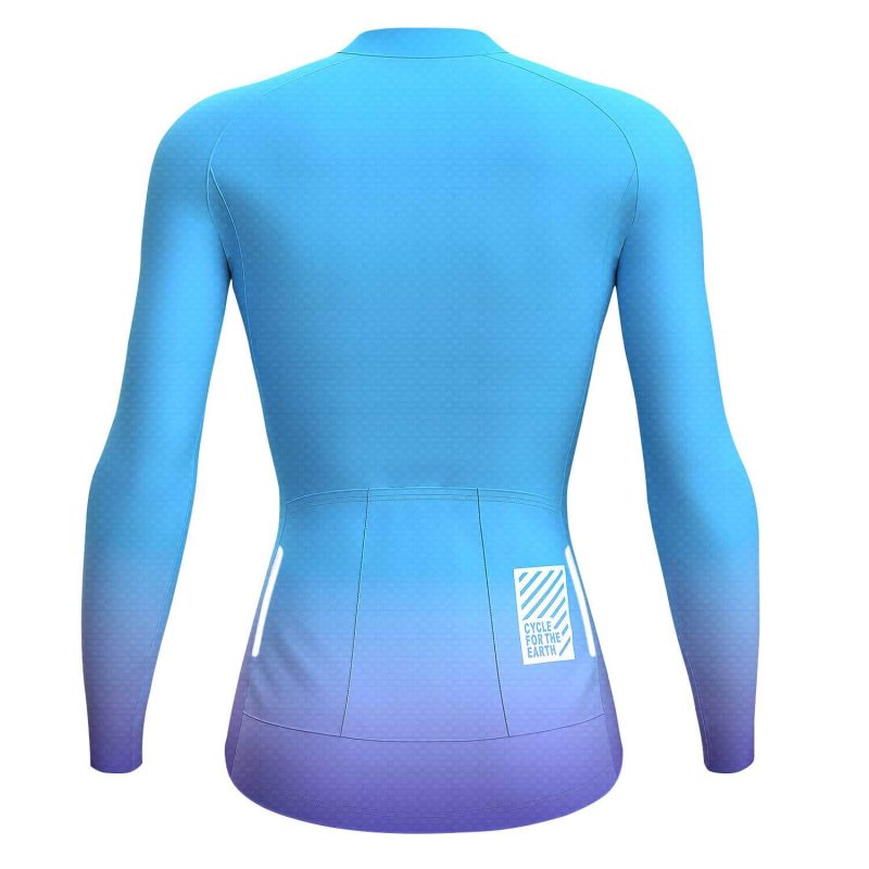 Women Long Sleeve Jersey Neon Blue - Image 2