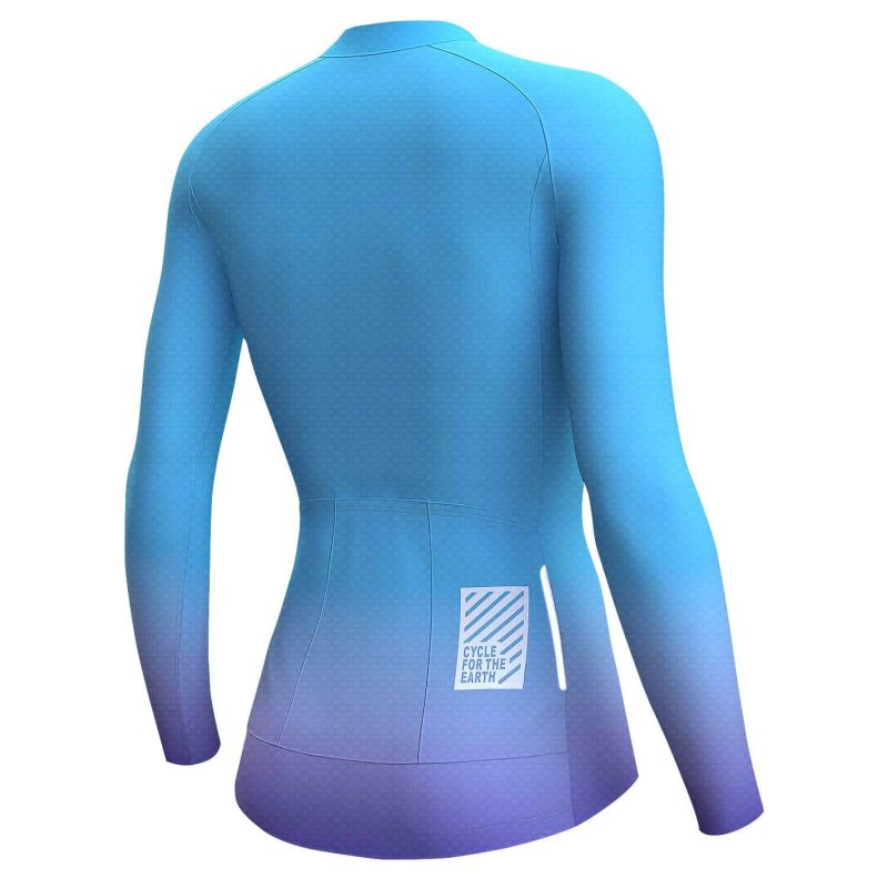 Women Long Sleeve Jersey Neon Blue - Image 4