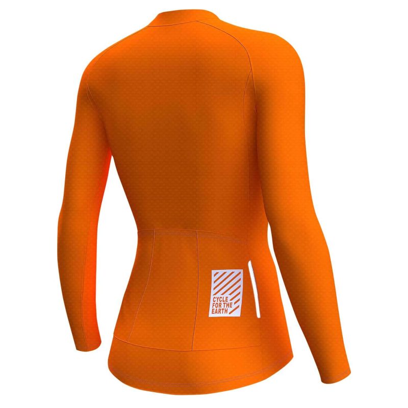 Women Long Sleeve Jersey Orange Tiger - Image 4