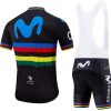 BS004 Movistar cycling short jersey black back