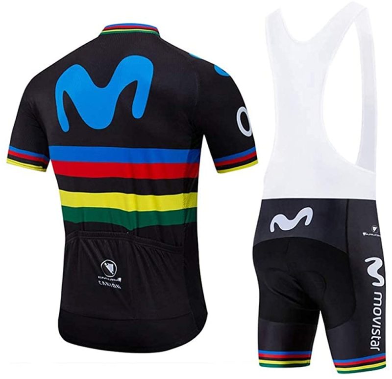 BS004 Movistar cycling short jersey black back