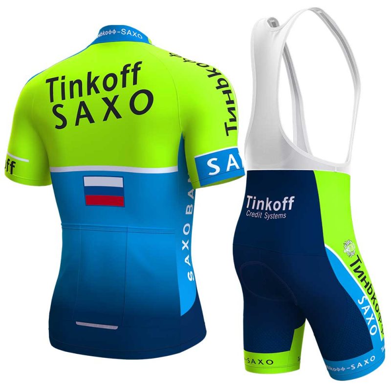 CJ004 cycling men short jersey sets green back