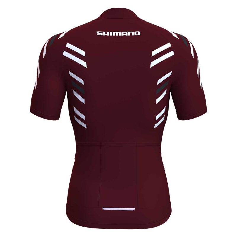 men's cycling jersey set shimano brown red back