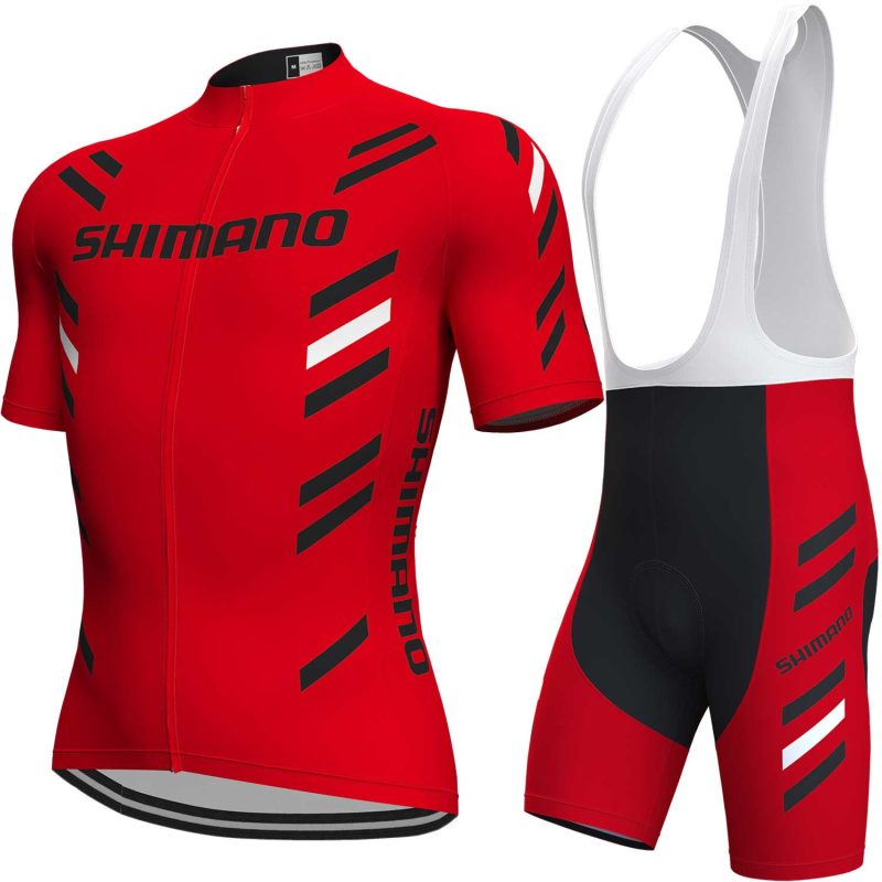 cycling jersey set for men red front