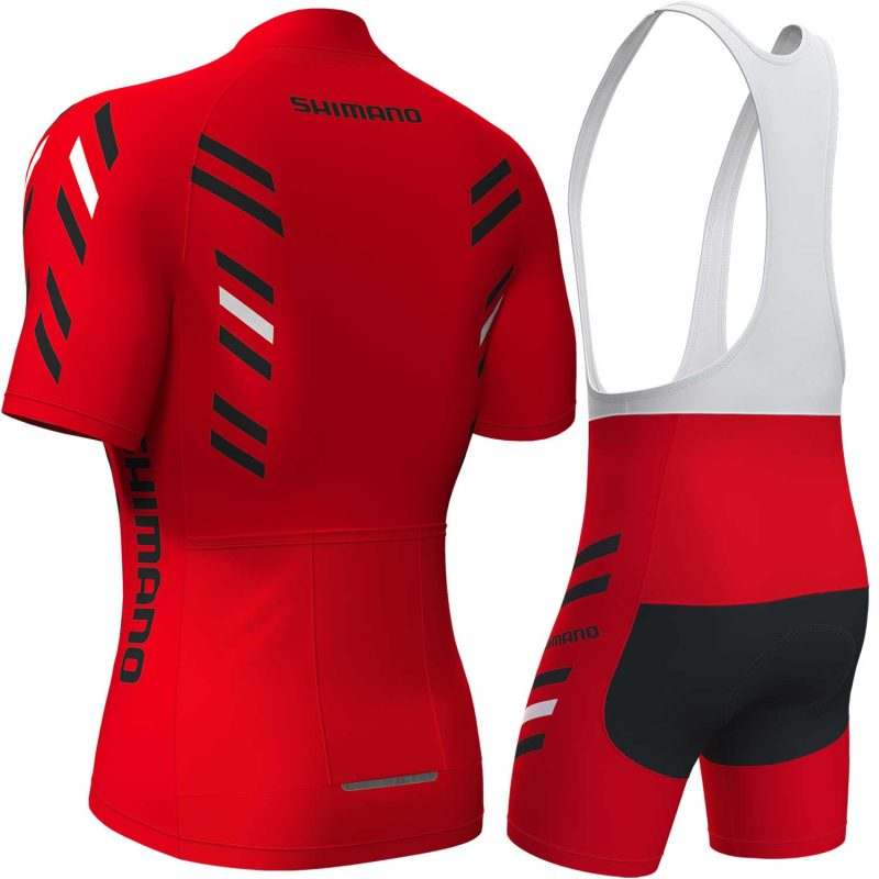 cycling jersey set for men red back