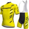 mens cycling jersey set Yellow front